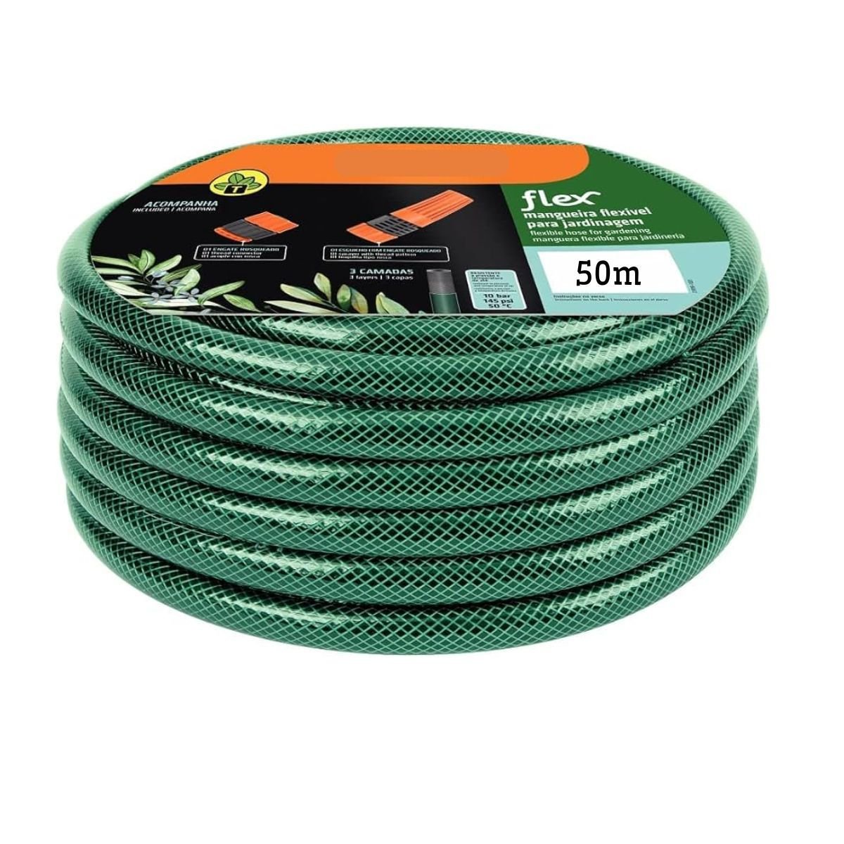 Kit 50m Mangueira Jardim Verde + Conjunto Engates Tramontina - 3