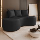Ver imagem 1 de Sofá 2 Lugares Orgânico 160cm com Almofadas Benin Sintético Pu Preto B03 - D’Rossi