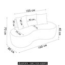 Ver imagem 4 de Sofá 2 Lugares Orgânico 160cm com Almofadas Benin Sintético Pu Preto B03 - D’Rossi