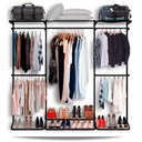 Ver imagem 1 de Arara Cabideiro Aramado Trilho Sapateira Maleiro 2,20m Pt