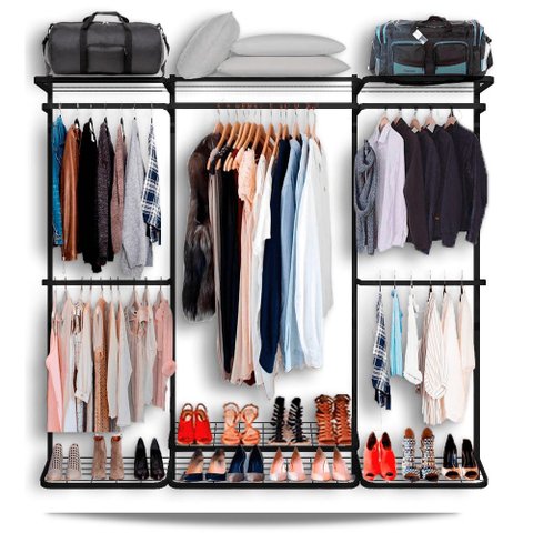 Arara Cabideiro Aramado Trilho Sapateira Maleiro 2,20m Pt