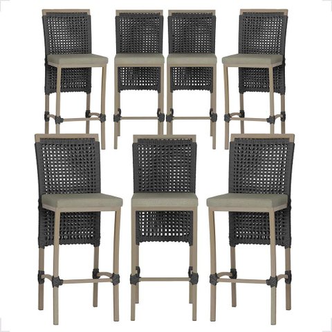 7 Banqueta em Alumínio Roma Fendi Corda Náutica Tecido 8