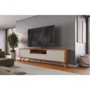 Ver imagem 6 de Conjunto Rack + Buffet Vertex 180cm 3 Portas Off White-Naturalle Mavaular Móveis
