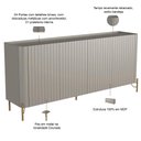 Ver imagem 3 de Aparador Buffet Sala de Jantar 4 Portas Brise Pés Industrial Dourado Naim I03 Grigio - Lyam Decor