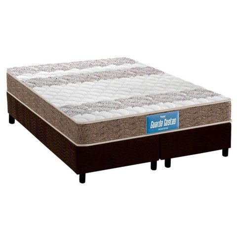 Cama Box Queen: Colchão Espuma Probel D33/EP Guarda Costas Próintense Double Face + Base CRC Suede
