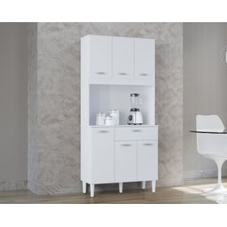 Armário Multiuso Kassia para Cozinha ou Área Gourmet 6 Porta:branco - 1