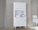 Ver imagem 1 de Armário Multiuso Kassia para Cozinha ou Área Gourmet 6 Porta:branco