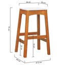 Ver imagem 2 de Banco Alto Áustria Madeira Maciça Assento Mdf Laqueado - Amêndoa/branco