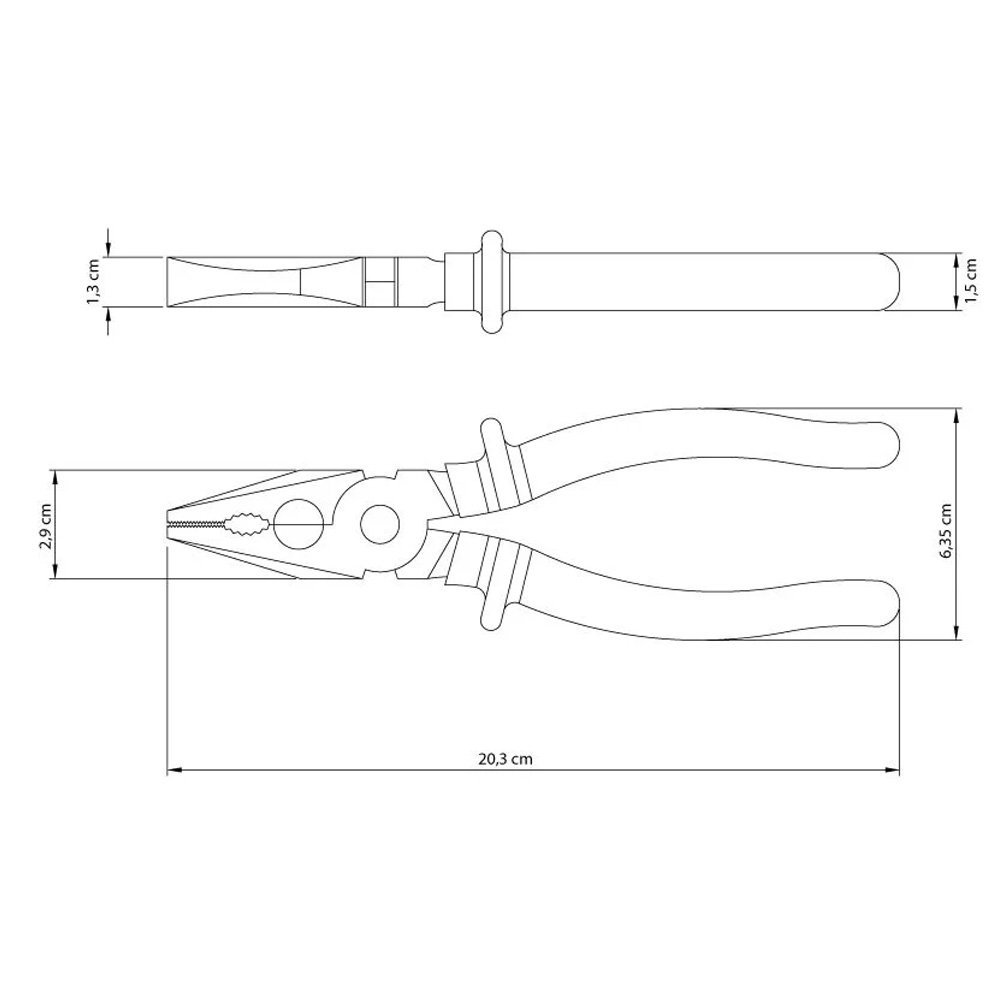 Kit Jogo Ferramentas Alicate Universal 8" 1000v com Alicate Bico Meia Cana 6" Tramontina - 4