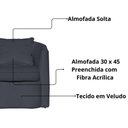 Ver imagem 3 de Kit 02 Poltrona Decorativa Recepção Escritório Veludo Alana Cor Grafite