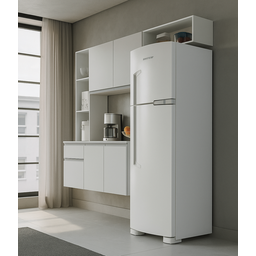 Kit Cozinha Suspensa Mel com Balcão 163cm Branco - Poquema Móveis - 2