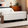 Recamier Sapateira Baú Império King Size 195cm Bouclê Facto - Sofa Store:bouclê Bege Marfim - 6