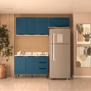 Ver imagem 1 de Cozinha Compacta 250063 3 Peças Meena com Tampo Branco Azul Politorno Móveis