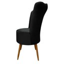 Ver imagem 3 de Cadeira Poltrona Decorativa Pétala Veludo Luxo Premium Pés Retrô Palito Sala e Quarto Preto