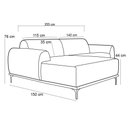 Ver imagem 4 de Sofá 2,55M 4 Lugares com Chaise Esquerdo Pés Gold Molino C-107 Linho Bege