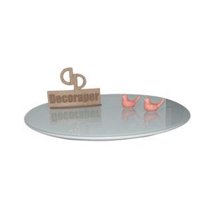 Prato Giratorio com Vidro Laqueado 45cm - Off White