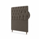 Ver imagem 5 de Cabeceira para Cama Solteiro Estofada Capitonê Luna Vilajo em Suede Marrom – 0,88 m