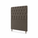 Ver imagem 4 de Cabeceira para Cama Solteiro Estofada Capitonê Luna Vilajo em Suede Marrom – 0,88 m