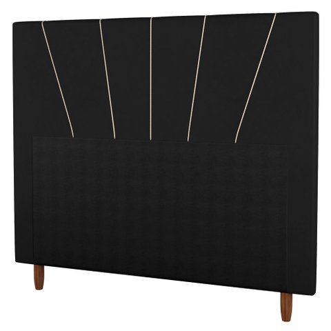 Cabeceira Cama Box Casal Queen Size Dallas 160cm Suede Preto - Desk Design
