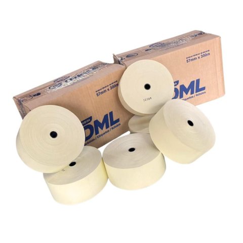 Bobina Térmica para Relógio de Ponto Eletrônico - 57mm X 360m - Amarela - Dml - Caixa 6 Unidades
