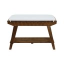 Ver imagem 3 de Banco/sapateira 1 Prateleira Summer 70cm Madeira Imbuia Maciça - Stain Imbuia / Estofado Corano Bege