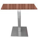 Ver imagem 1 de Mesa Alpha Inox 73,50 Cm (alt) Base Quadrada Tampo Mdp Quadrado 60 Cm (larg) X 2,50 Cm (alt) Walnut