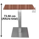 Ver imagem 5 de Mesa Alpha Inox 73,50 Cm (alt) Base Quadrada Tampo Mdp Quadrado 60 Cm (larg) X 2,50 Cm (alt) Walnut
