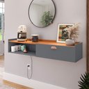 Ver imagem 5 de Aparador Buffet Suspenso Moderno Decor 1 Porta Nicho Organizador Sala Estar Jantar Área Café –