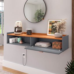 Aparador Buffet Suspenso Moderno Decor 1 Porta Nicho Organizador Sala Estar Jantar Área Café – - 4