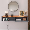 Ver imagem 3 de Aparador Buffet Suspenso Moderno Decor 1 Porta Nicho Organizador Sala Estar Jantar Área Café –