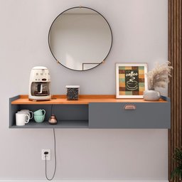 Aparador Buffet Suspenso Moderno Decor 1 Porta Nicho Organizador Sala Estar Jantar Área Café – - 2