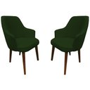 Ver imagem 1 de Kit 2 Poltronas Lorem Suede Verde Pés Chanfrado Tabaco C05 - D'Rossi Poltrona Decorativa;poltrona Pa