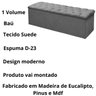 Kit Cabeceira e Calçadeira Mirage 160 Cm Suede Cinza - Fm - 5
