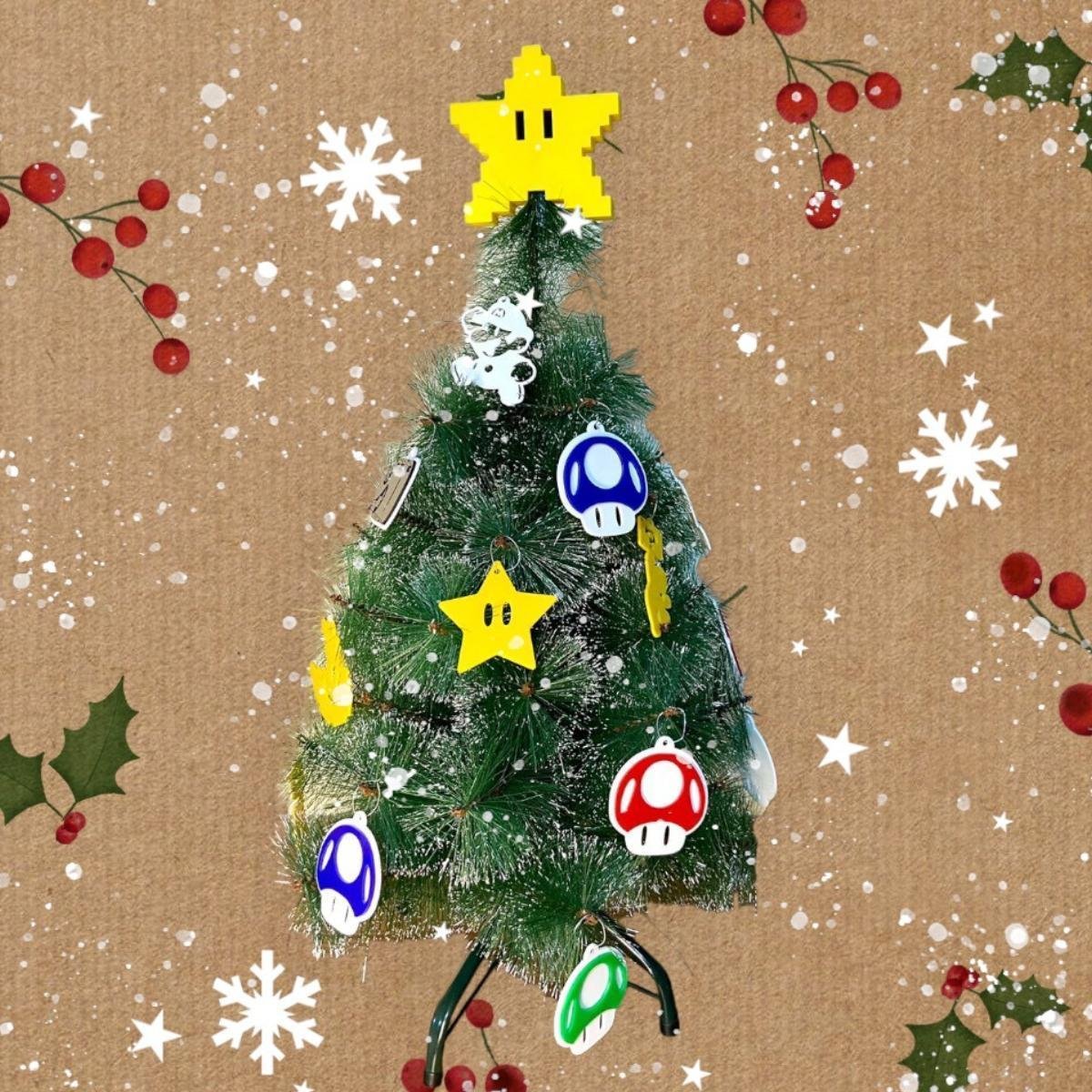 Enfeites de Natal Mario Bros - Cogumelos e Estrelas - 3