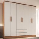 Ver imagem 1 de Guarda-Roupa 6 Portas 2 Gavetas Pequim Cedro Off White