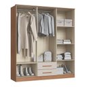 Ver imagem 3 de Guarda-Roupa 6 Portas 2 Gavetas Pequim Cedro Off White