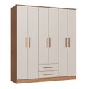 Ver imagem 2 de Guarda-Roupa 6 Portas 2 Gavetas Pequim Cedro Off White