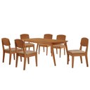 Ver imagem 2 de Mesa de Jantar Copper 180cm Tampo Mdf 6 Cadeiras Moderna Turim 07/naturalle/naturalle