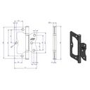 Ver imagem 3 de Kit 6 Dobradiça Sobrepor Porta Preta 4" X 3" Ref. 70038