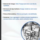 Ver imagem 3 de Conjunto Mesa Alta Bar Bistrô Redonda Vidro 4 Banquetas Estofado Industrial Don Castro Decor