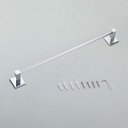 Ver imagem 2 de Kit 3 Acessórios Banheiro Moderno Porta Toallhas de Banho + Toalheiro de Rosto + Papeleira Cromado