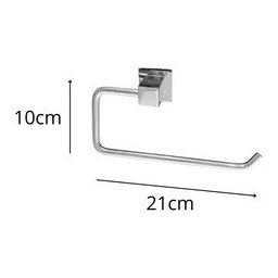 Kit 3 Acessórios Banheiro Moderno Porta Toallhas de Banho + Toalheiro de Rosto + Papeleira Cromado - 5