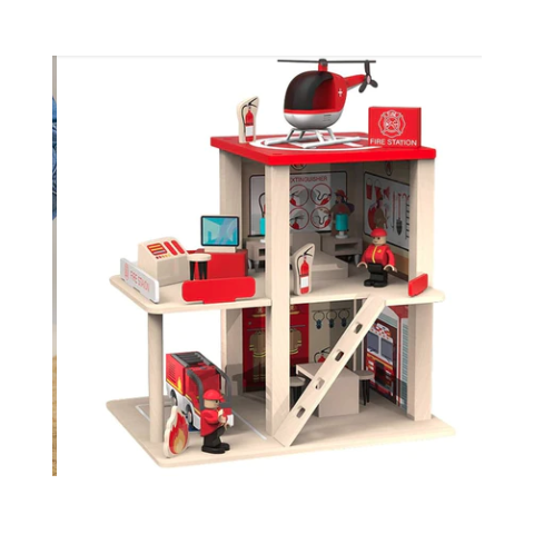 Posto de Bombeiros Completo com Carrinho para Meninos Brinquedo