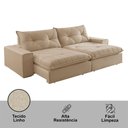 Ver imagem 3 de Sofá Hall Linho Dois Módulos de 100m B25cm Meu Sofá Online A226 Linho Bege