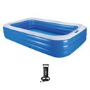 Ver imagem 1 de Piscina Inflável Retangular Azul 540 Litros 180 Cm Pvc com Bomba Vg+