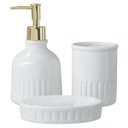Ver imagem 2 de Kit Lavabo Banheiro Porta Sabonete Líquido Escova Saboneteira Higiene Acessórios Conjunto 145