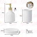 Ver imagem 4 de Kit Lavabo Banheiro Porta Sabonete Líquido Escova Saboneteira Higiene Acessórios Conjunto 145