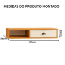 Ver imagem 3 de Penteadeira Suspensa Mdp Gaveta e Nichos 72cm Austria - Jm3 Móveis:nature/off