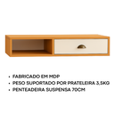 Ver imagem 2 de Penteadeira Suspensa Mdp Gaveta e Nichos 72cm Austria - Jm3 Móveis:nature/off