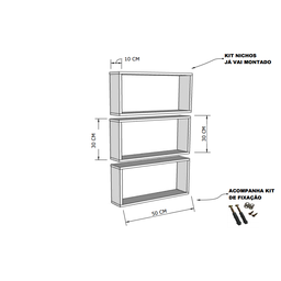 Kit de Nichos Grandes - Mdf - 3